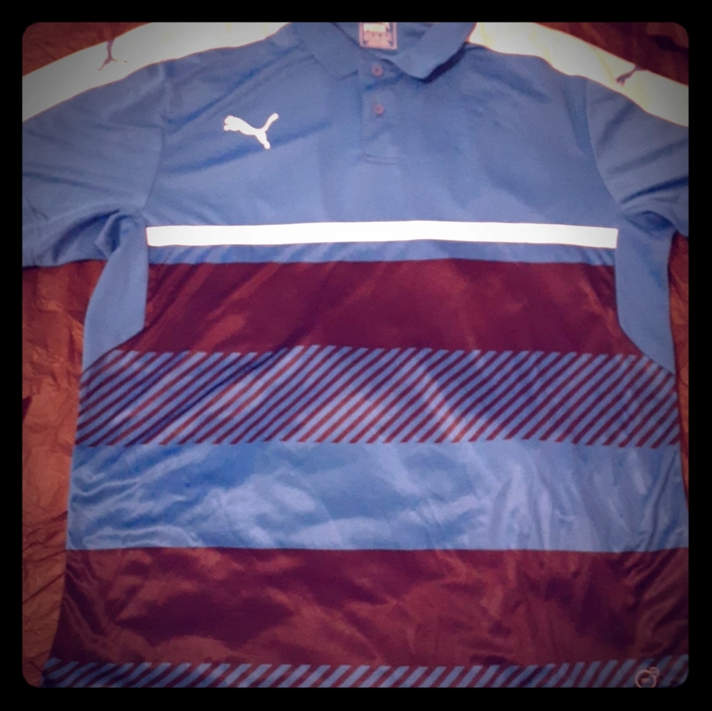 Mens Puma Blue Shirt Sports Lifestyle 2x